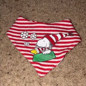 Peanuts Red and White Striped Bib Size 12 months